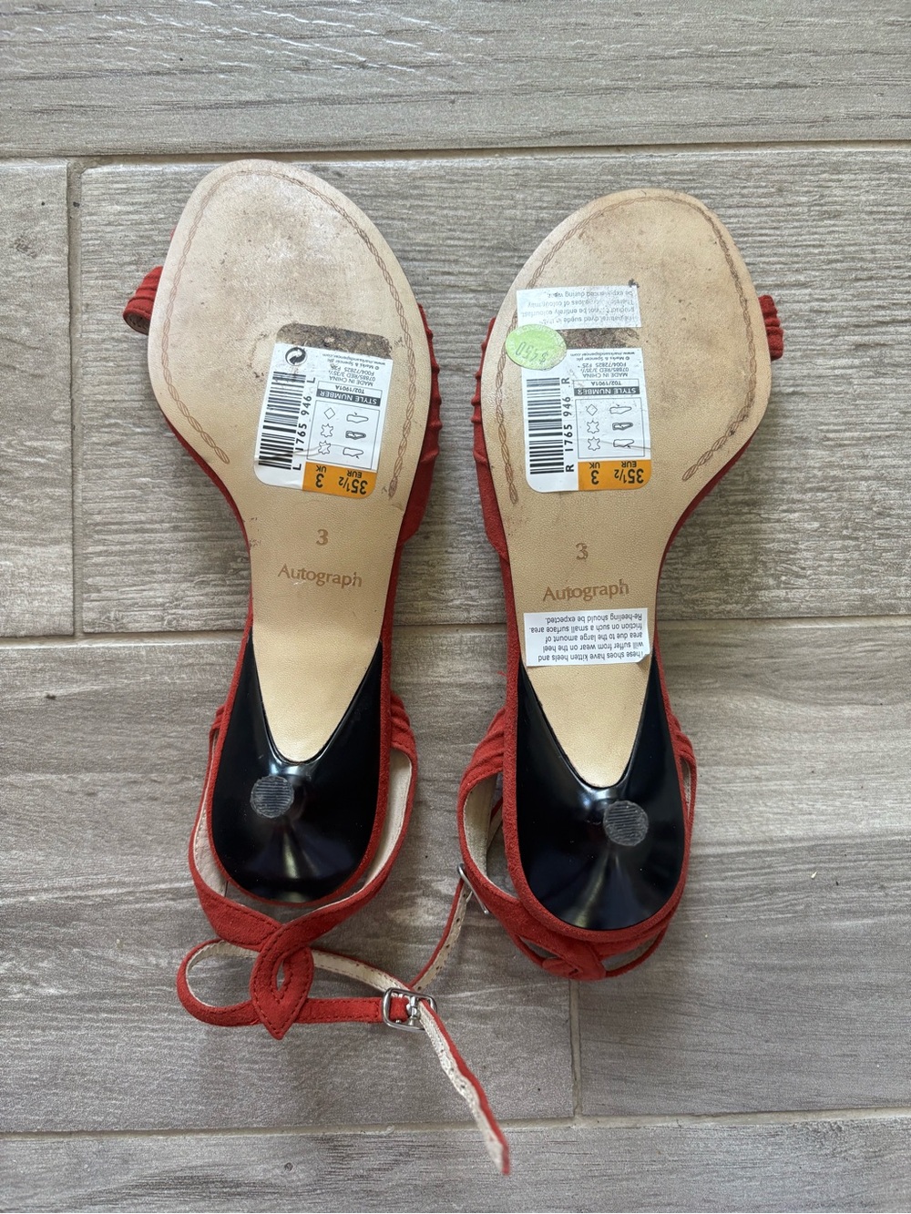 Autograph Women's Red Suede Slingback Sandals Size 5.5 - Picture 3 of 5